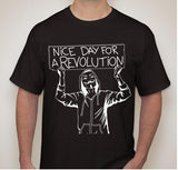 nice day for a revolution anarchy political government ananymous shirt t-shirt New Metal Short Sleeve Casual Shirt