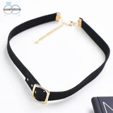 SUSENSTONE Classic Gothic Punk Choker Collar Necklace Leather Chain Neck