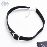 SUSENSTONE Classic Gothic Punk Choker Collar Necklace Leather Chain Neck