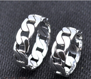 V.YA 100% 925 Sterling Silver Ring Punk Ring Cycle Chain Finger Rings for Men Fine Jewelry Big Size Couple Ring Men Jewelry