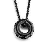 GAGAFFEL Statement Necklace Cool Tire Wheel Pendants Necklaces For Punk Men Jewelry Stainless Steel 3 Colors New Arrival Gifts