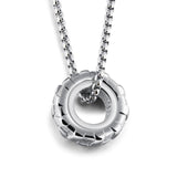 GAGAFFEL Statement Necklace Cool Tire Wheel Pendants Necklaces For Punk Men Jewelry Stainless Steel 3 Colors New Arrival Gifts