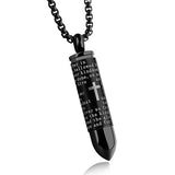 GAGAFEEL Men Necklace Bullet Pendant Stainless Steel Male Skull Necklaces Cross Chain Bible Christian Jewelry Punk Rock Style