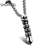 GAGAFEEL Men Male Necklace Skeleton Ghost Stainless Steel Pendant Necklaces Skull Individuality Link Chain Jewelry Punk Style