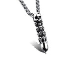 GAGAFEEL Men Male Necklace Skeleton Ghost Stainless Steel Pendant Necklaces Skull Individuality Link Chain Jewelry Punk Style