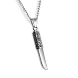 GAGAFEEL Dagger Pendant Necklace Cool Man Jewelry Stainless Steel Black/Silver/Gold Color Punk Style Men Accessory Dropshipping