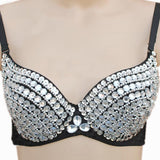 Women's Fashion New Punk Lady Goth Silver Studded Bra L