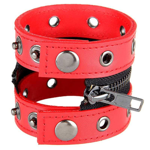 Leather Bracelet Exaggerated Punk Rivet Wide Leather Wrist Corns RD