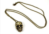 New Retro Punk Skull Bronze Necklace Chain Pocket Watch Necklace Chain Gift