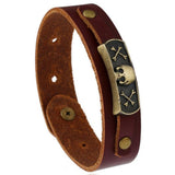 New Retro Punk Style Star Shape Handmade Cowhide Strap Bracelet Nice Gifts