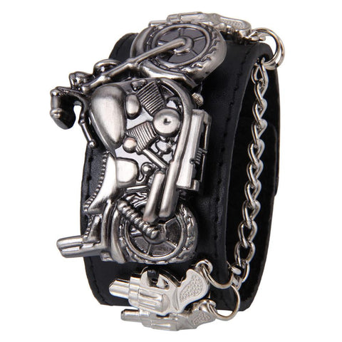 Punk Rock Chain Skull Women Men Bracelet Cuff Gothic Wrist Watch