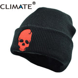 CLIMATE Men Winter Warm Knitted Hat Beanies Sons of Anarchy Skeleton Skulls Cool Black Hat For Adult Men Winter Knitted Hat Caps