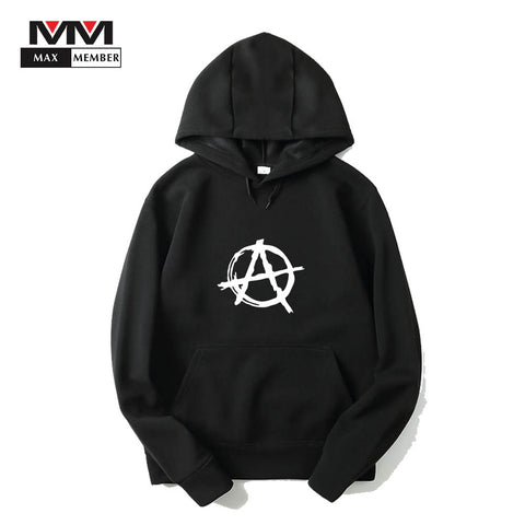 XS-3XL Unisex Anarchy Symbol Print Casual Punk Rock Hoodie Streetwear Bedlam Evil Anarchist War Rocker Cap Coats Outwear Clothes