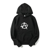 XS-3XL Unisex Anarchy Symbol Print Casual Punk Rock Hoodie Streetwear Bedlam Evil Anarchist War Rocker Cap Coats Outwear Clothes