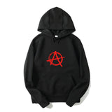 XS-3XL Unisex Anarchy Symbol Print Casual Punk Rock Hoodie Streetwear Bedlam Evil Anarchist War Rocker Cap Coats Outwear Clothes