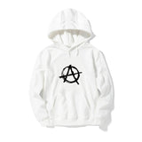 XS-3XL Unisex Anarchy Symbol Print Casual Punk Rock Hoodie Streetwear Bedlam Evil Anarchist War Rocker Cap Coats Outwear Clothes