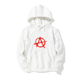 XS-3XL Unisex Anarchy Symbol Print Casual Punk Rock Hoodie Streetwear Bedlam Evil Anarchist War Rocker Cap Coats Outwear Clothes