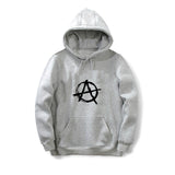 XS-3XL Unisex Anarchy Symbol Print Casual Punk Rock Hoodie Streetwear Bedlam Evil Anarchist War Rocker Cap Coats Outwear Clothes