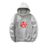 XS-3XL Unisex Anarchy Symbol Print Casual Punk Rock Hoodie Streetwear Bedlam Evil Anarchist War Rocker Cap Coats Outwear Clothes