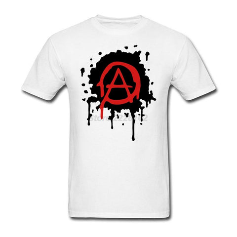 Mens Anarchy Logo T Shirt Luxury Spring Best Concert Tee Cool Tubthumping tee shirt Making Cotton Gentleman Family Clothing