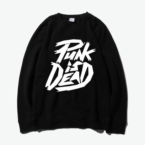 punk is dead anarchy logo silk printing O neck hoodies