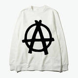 punk is dead anarchy logo silk printing O neck hoodies