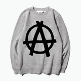 punk is dead anarchy logo silk printing O neck hoodies