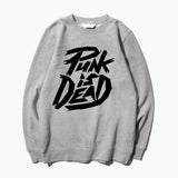 punk is dead anarchy logo silk printing O neck hoodies