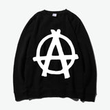 punk is dead anarchy logo silk printing O neck hoodies