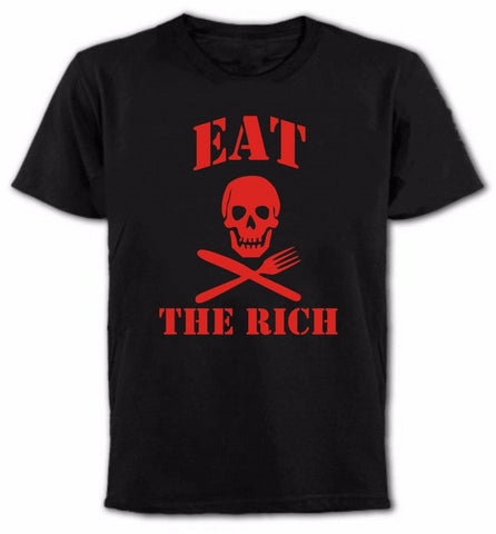 Casual Printed Tee Size S-3Xl  Men Printing Machine Manger La Riche Protest Anarchie Politique O-Neck T Shirts