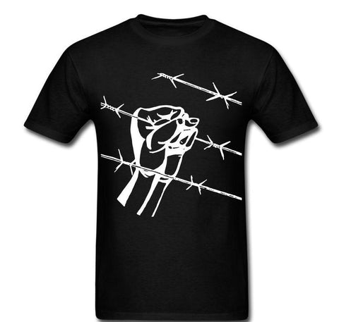 anarchy wired fence revolution government class change your life shirt t-shirt T Shirt Men Loose Size T-shirt Harajuku