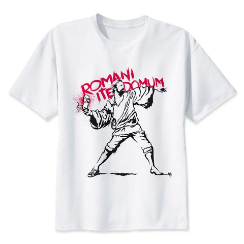 banksy TShirt men boy Summer O Neck white youth t shirt casual white print anime t-Shirts men top tees MR1021