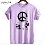 PyhenPH Brand Women T-shirt 100% Cotton Casual Tee Shirts Female Summer Banksy Troopers Printed Short Sleeve Ladies Tshirt Top