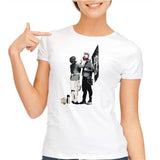 Banksy Girl With Balloon Print Women tshirt Modal Casual Slim Funny t shirts For Lady Top Tee Asian size S-3XL