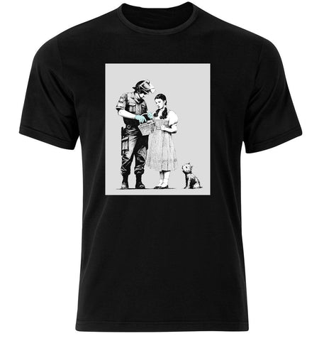 Gildan Stop And Search - Banksy - Graphic Cotton TSHIRT MEN Tee Size Tee S to 3XL